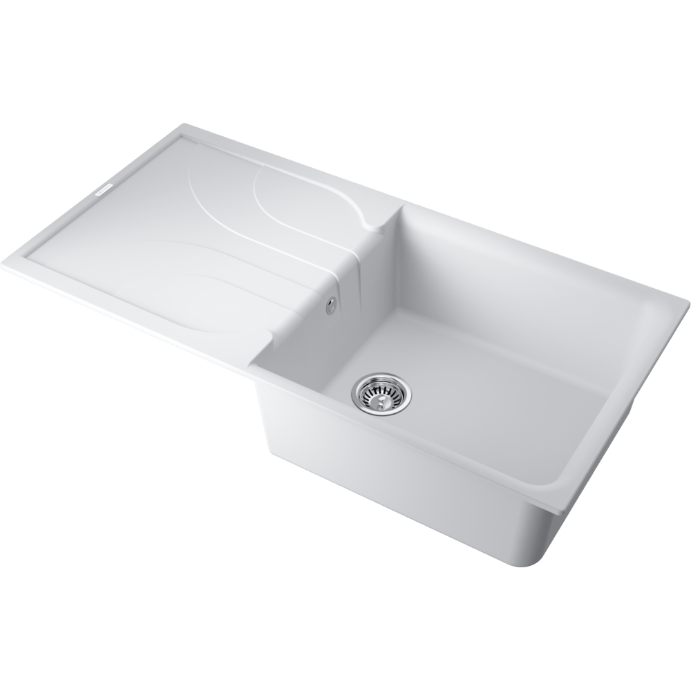 Omoikiri Yasugata 100-WH Кухонная мойка Tetogranit 100x50 см, цвет: белый 4993847