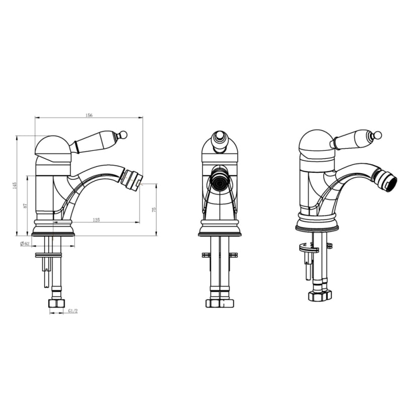 Boheme Imperiale Presente Смеситель для биде, без донного клапана, цвет: gold 326