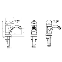 Boheme Imperiale Presente Смеситель для биде, без донного клапана, цвет: gold 326