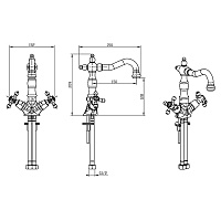 Boheme Medici Presente Смеситель для раковины без дк, длина излива 15 см, цвет: bronze 312