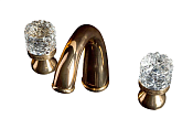 Boheme Crystal Смеситель для раковины на 3 отверстия, длина излива 13,8 см, без дк, цвет: gold 297-CRST
