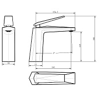 Boheme Venturo Смеситель для раковины без донного клапана, длина излива 14,1 см, цвет: chrome 371