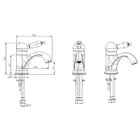 Boheme Tradizionale Oro Смеситель для раковины без дк, длина излива 12,4 см, цвет: gold 281