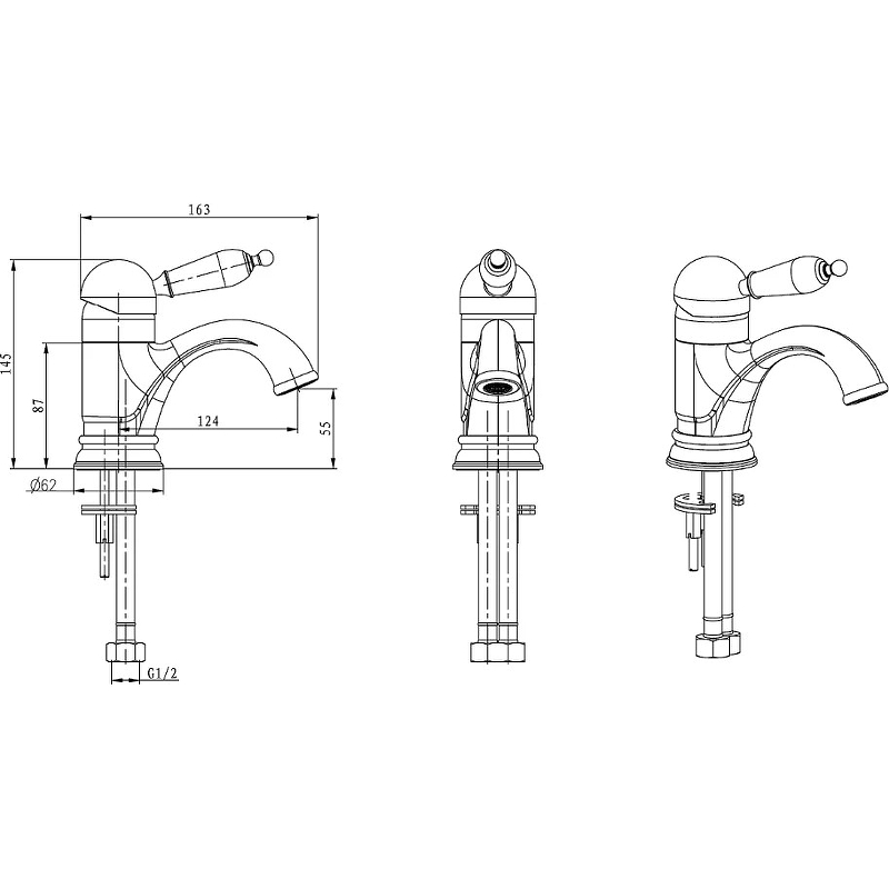 Boheme Medici Ripresa Смеситель для раковины без донного клапана, длина излива 12,4 см, цвет: bronze 301