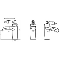 Boheme Vogue Crystal Смеситель для раковины без дк, длина излива 11 см, каскад, цвет: gold 211-CRST