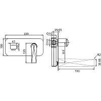 Boheme Venturo Смеситель для раковины встраиваемый, излив, с внутренней частью, цвет: chrome 375