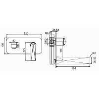 Boheme Venturo Смеситель для раковины встраиваемый, излив, с внутренней частью, цвет: gold 385