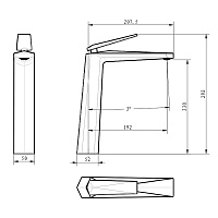 Boheme Venturo Spirale Смеситель для раковины высота излива 23 см, без донного клапана, цвет: chrome 372