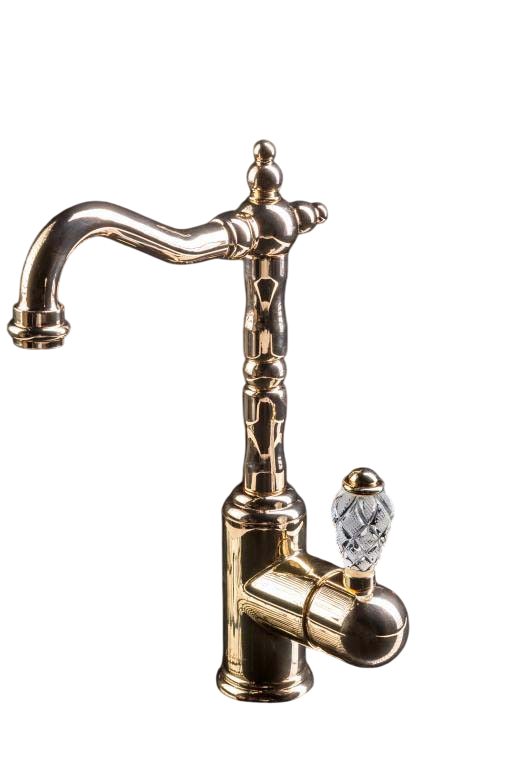 Boheme Crystal Смеситель для раковины высота излива 22 см, без донного клапана, цвет: gold 282-CRST