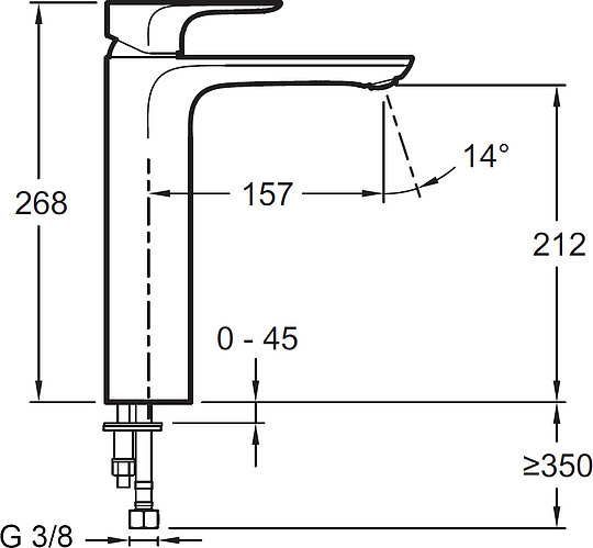 Смеситель Jacob Delafon Aleo  для раковины E72299-4-CP