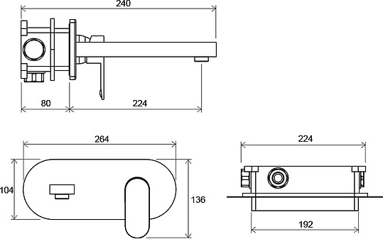 Смеситель Ravak Chrome CR 019.00 для раковины, с внутренней частью X070093