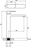 Смеситель Ravak Chrome CR 015.00 для раковины X070100