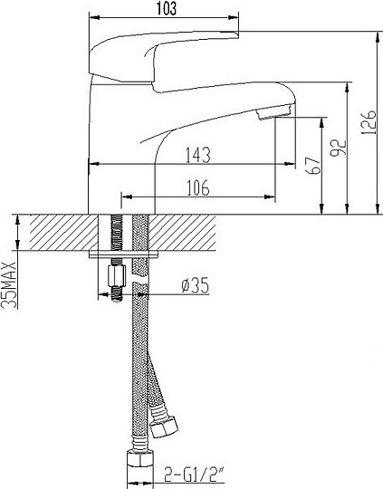 Смеситель Lemark Pramen  для раковины LM3306C