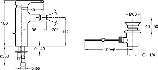 Смеситель Jacob Delafon Singulier  для биде E10865-CP
