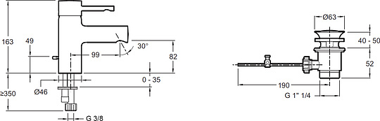 Смеситель Jacob Delafon Cuff  для раковины E37041-CP