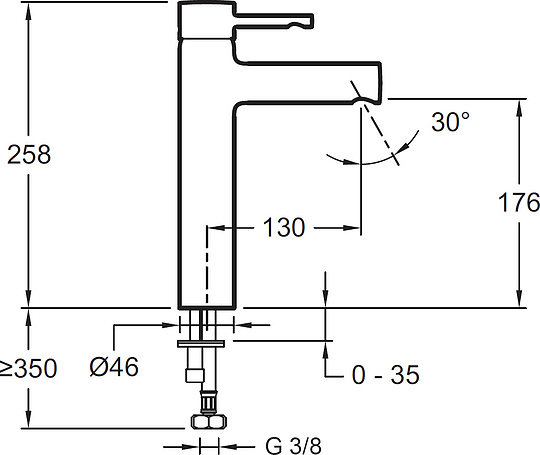 Смеситель Jacob Delafon Cuff  для раковины E98299-CP