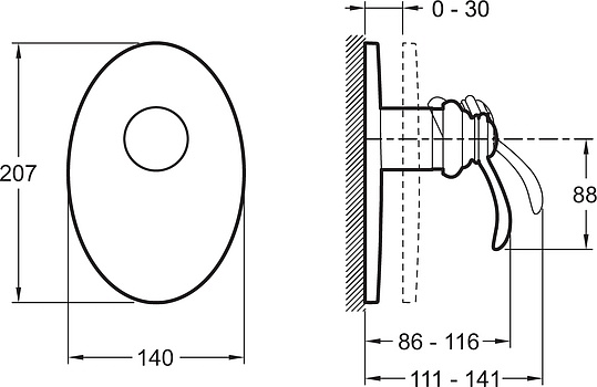 Смеситель Jacob Delafon Fairfax  для душа E98710-CP