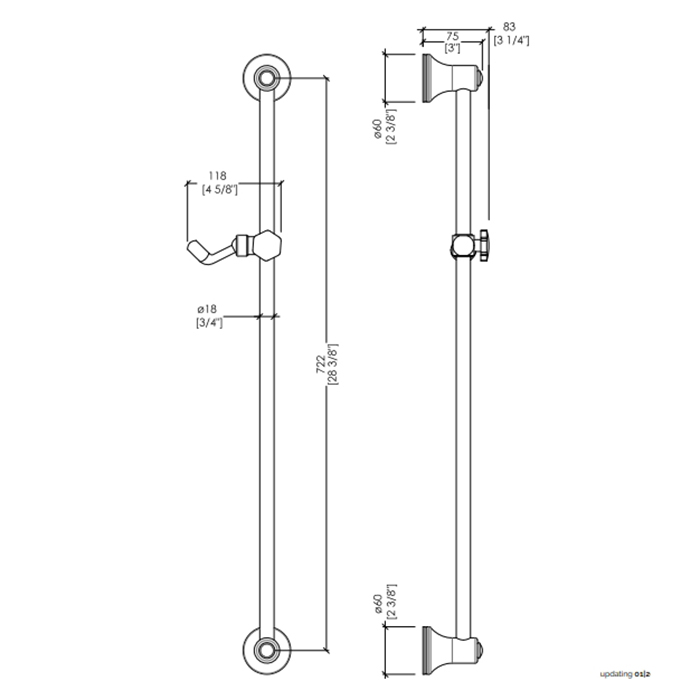 Devon&Devon Austin Душевая штанга, цвет светлое золото UTCI535