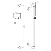 Devon&Devon Austin Душевая штанга, цвет светлое золото UTCI535