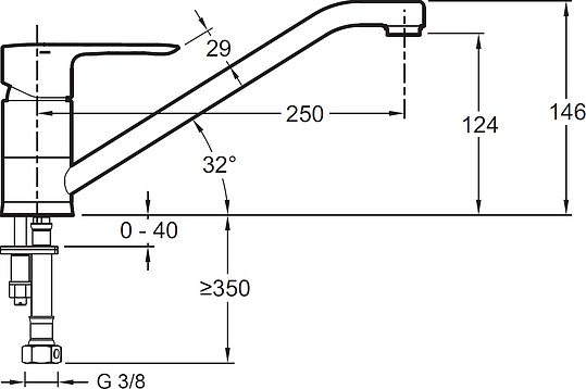 Смеситель Jacob Delafon July  для кухонной мойки E16084-4-CP
