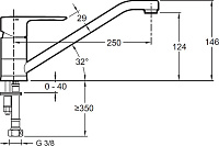 Смеситель Jacob Delafon July  для кухонной мойки E16084-4-CP