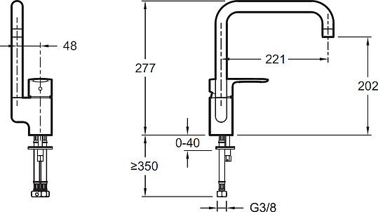 Смеситель Jacob Delafon July  для кухонной мойки E5243-CP