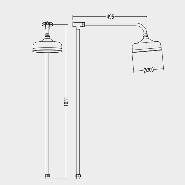 Devon&Devon Душевая стойка с верхним душем, цвет: хром MARK3182CR