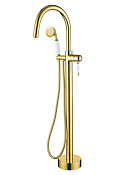 Boheme Imperiale Смеситель напольный с душевым набором - ручной душ, шланг, держатель, цвет: gold 289