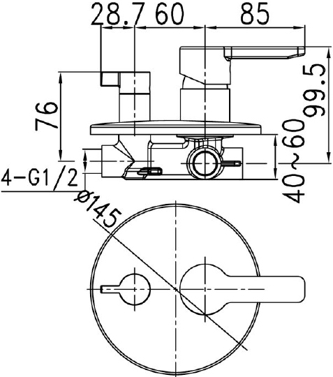 Iddis Sena Смеситель для ванны и душа, встраиваемый, цвет: хром SENSB00i67