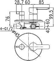 Iddis Sena Смеситель для ванны и душа, встраиваемый, цвет: хром SENSB00i67