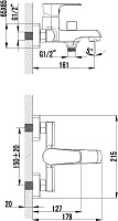 Смеситель Lemark Plus Factor  для ванны с душем LM1612C