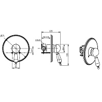 Boheme Tradizionale Chromo Смеситель встраиваемый, без излива, с внутренней частью, цвет: chrome 265