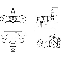 Boheme Vogue Crystal Смеситель для душа без излива и душевого набора, цвет: gold 214-CRST