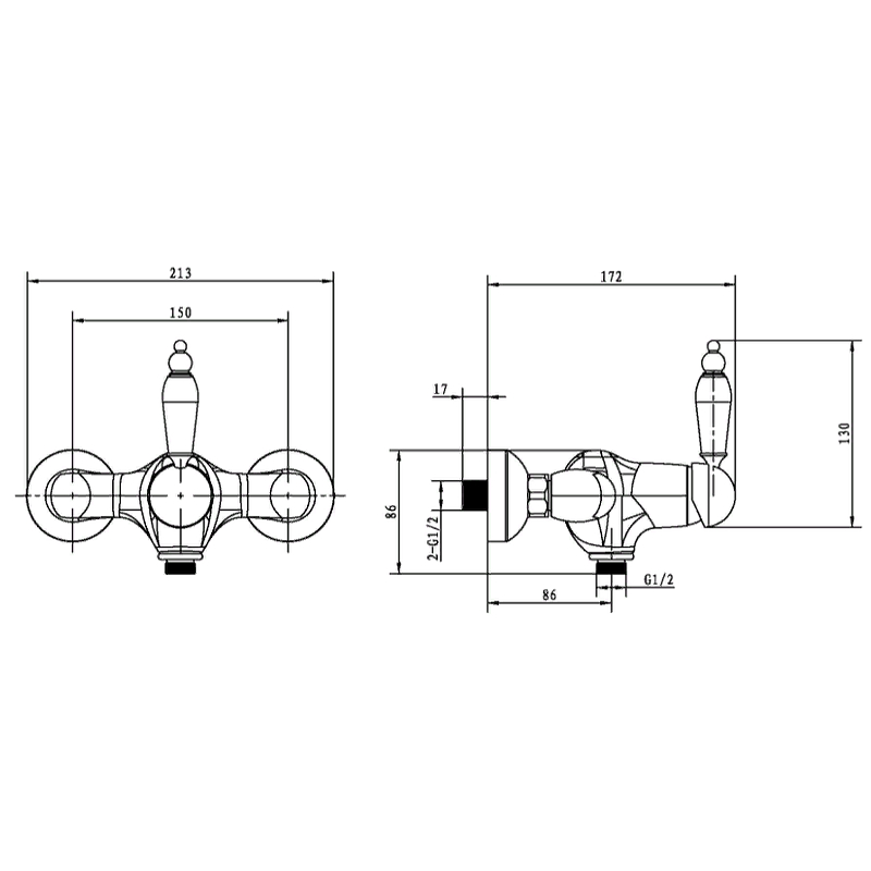 Boheme Brillante Ripresa Смеситель для душа без излива, цвет: chrome 344
