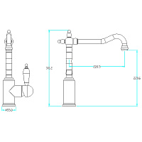 Boheme Medici Смеситель для кухни без возм. подключения фильтра, длина излива 22 см, цвет: bronze 101