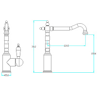 Boheme Tradizionale Oro Смеситель для кухни без возм. подключения фильтра, излив 22 см, цвет: chrome 103