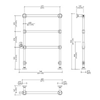Devon&Devon Baccus 4 Полотенцесушитель электрический, цвет светлое золото PRB4ELSX/BI