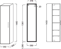 Шкаф-пенал Jacob Delafon Ola белый блестящий EB396-J5