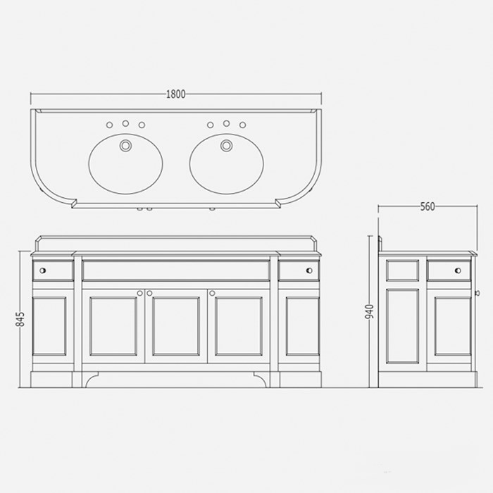 Devon&Devon Double Season Тумба под раковину 180х56хh84.5 см, EFSEASONDGNE1800