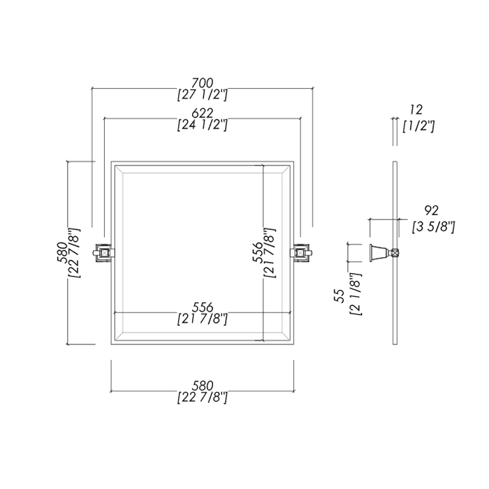 Devon&Devon Time Зеркало поворотное 70х58 см, хром TM321CR