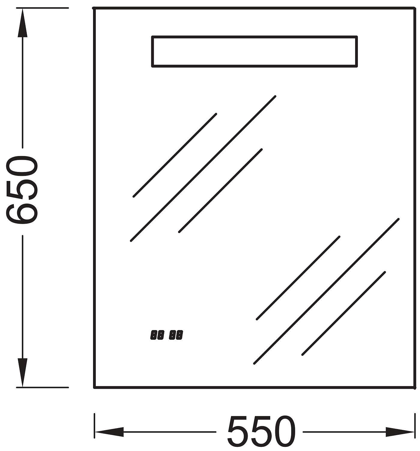 Зеркало Jacob Delafon Replay EB1158 55 см с часами EB1158-NF