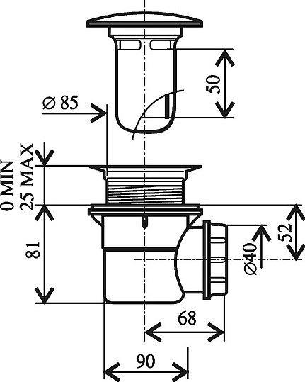 Сифон для поддона Ravak Standard 90 хром X01314
