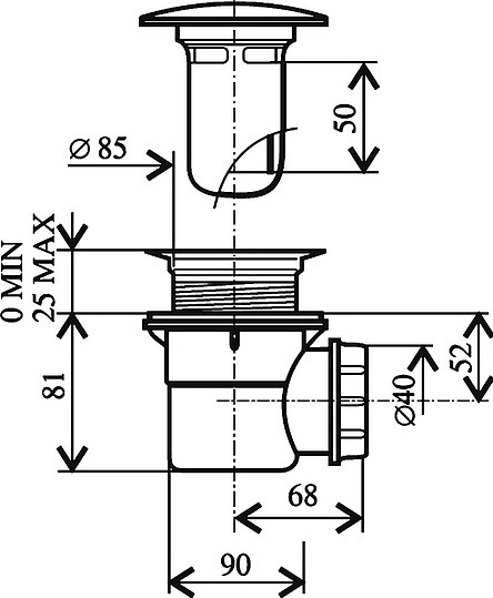Сифон для поддона Ravak Professional 90 цвет 'хром' X01309
