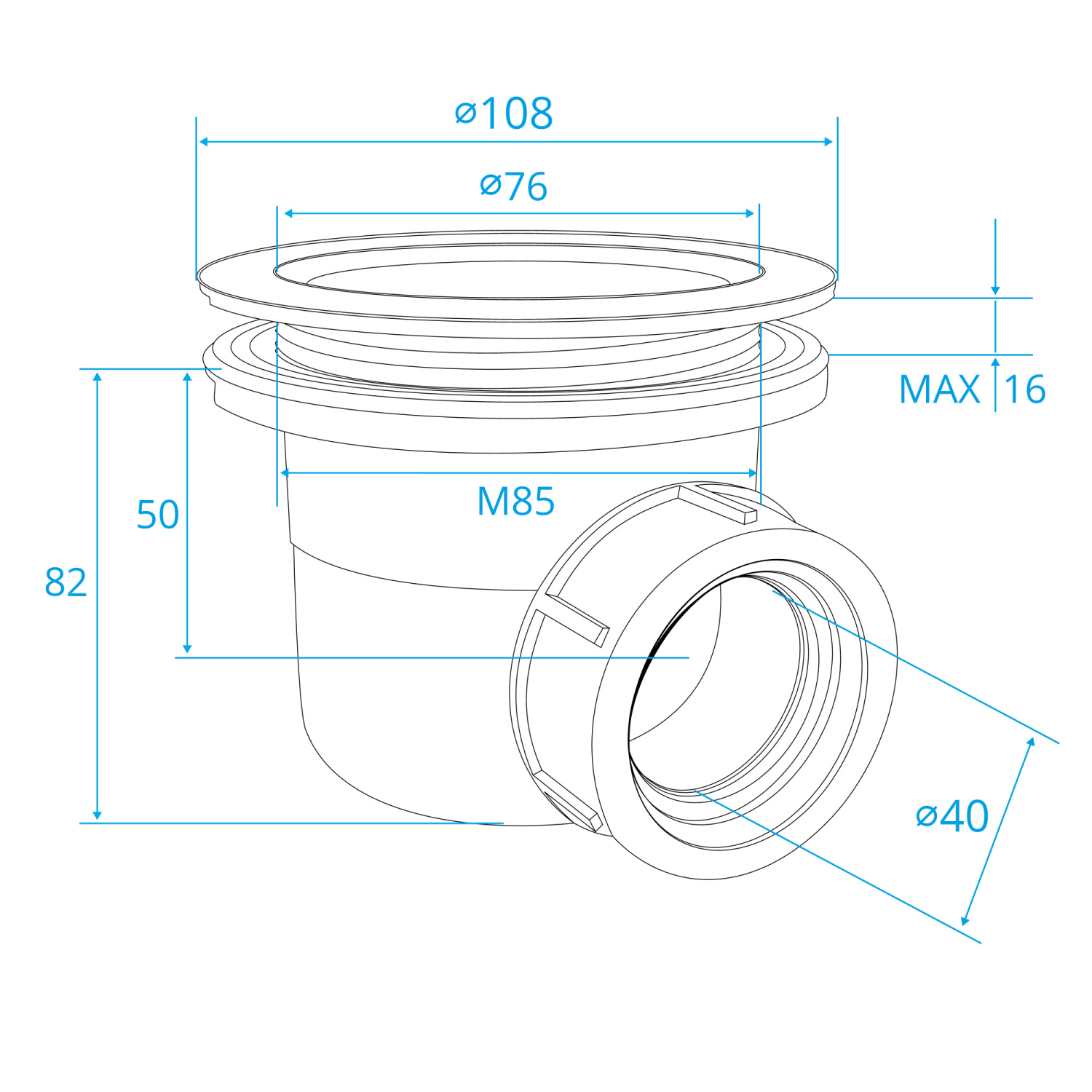 RGW Сифон для поддона 18241110-00