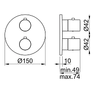 Almar Core Round Термостат для душа, внешняя часть на 2 потребителя, цвет: chrome E176832.CR