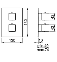 Almar Core Square Термостат для душа, внешняя часть на 3 потребителя, цвет: chrome E176823.CR