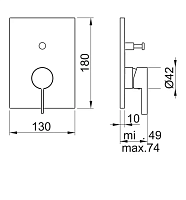 Almar Core Square Смеситель для душа, внешняя часть на 2 потребителя, цвет: chrome E186542.CR