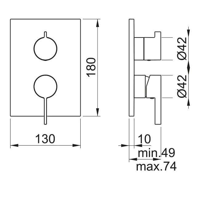 Almar Core Square Смеситель для душа, внешняя часть на 3 потребителя, цвет: chrome E186543.CR