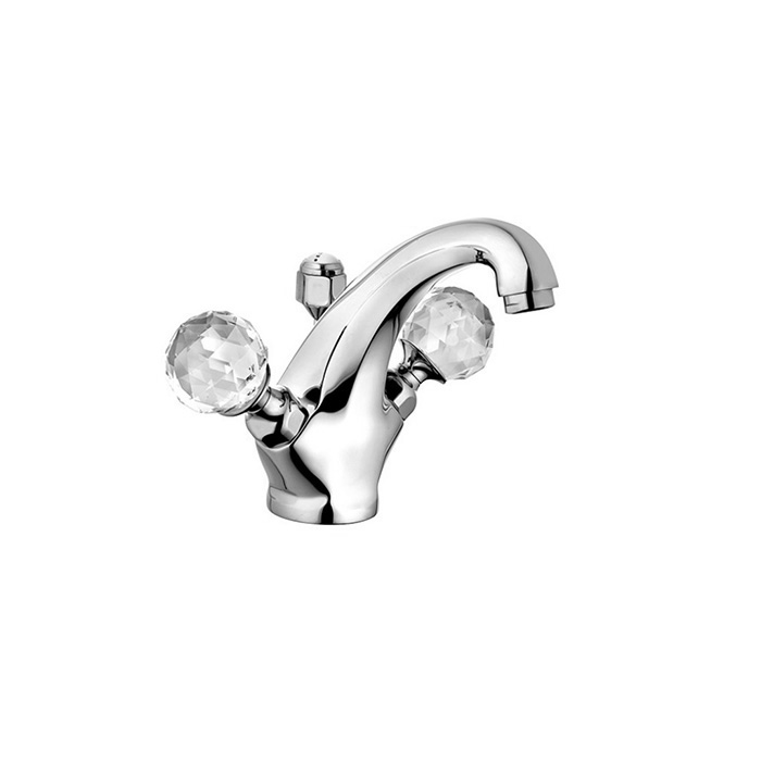 Kludi Adlon Смеситель для раковины ручки хрусталь, с д/к, длина излива 14 см, цвет: хром 5101005G5