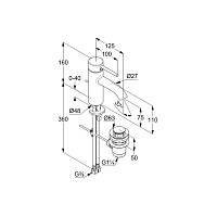 Kludi Bozz Смеситель для раковины, c д/к, длина излива 12,5 см, цвет: хром 382630576